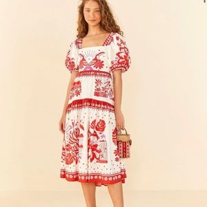 Off-white Farm Rio Rio Tiles Midi Dress